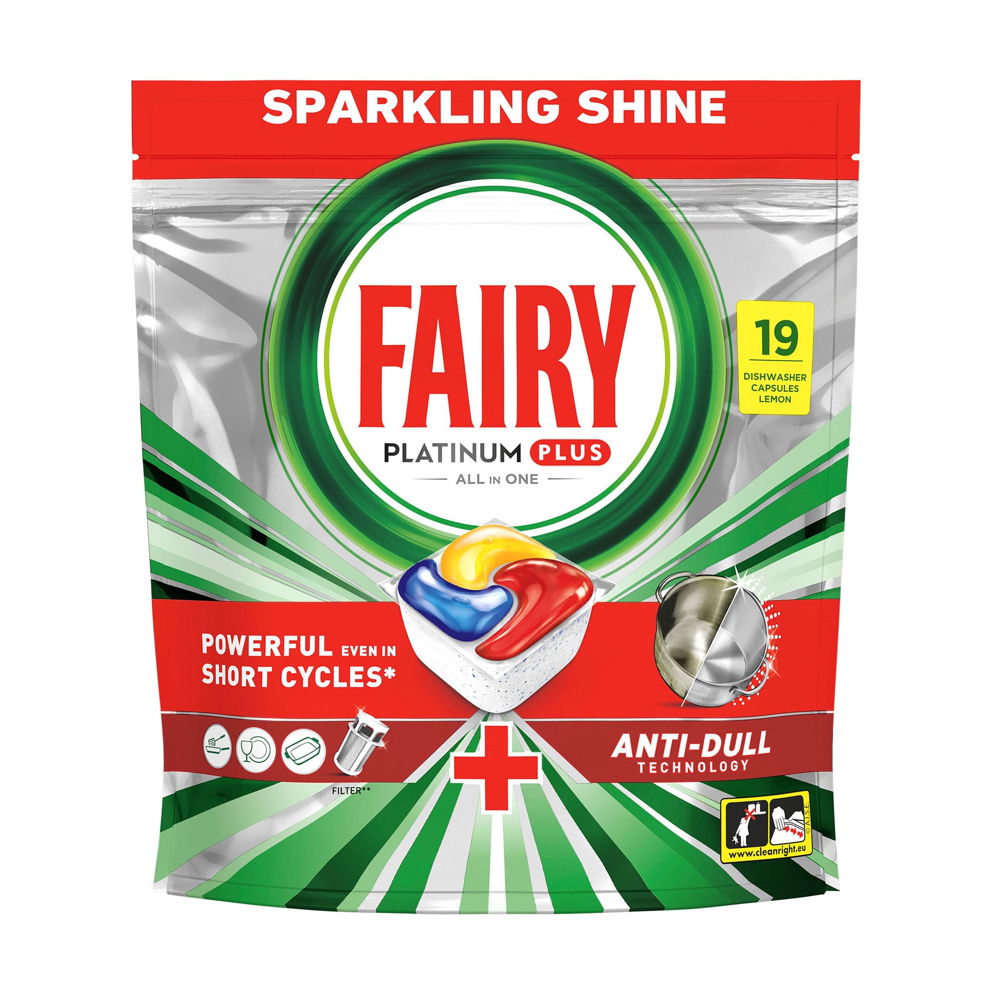 Капсули для посудомийних машин Fairy Platinum Plus Все-в-1, 19 шт